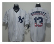 New York Yankees #13 Alex Rodriguez White Strip USA Flag Fashion Stitched Baseball Jersey New York Yankees #13 Alex Rodriguez White Strip USA Flag Fashion Stitched Baseball Jersey