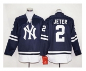 New York Yankees #2 Derek Jeter Navy Blue Long Sleeve Stitched MLB Jersey New York Yankees #2 Derek Jeter Navy Blue Long Sleeve Stitched MLB Jersey