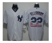 New York Yankees #22 Jacoby Ellsbury White Strip USA Flag Fashion Stitched Baseball Jersey New York Yankees #22 Jacoby Ellsbury White Strip USA Flag Fashion Stitched Baseball Jersey