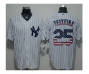 New York Yankees #25 Mark Teixeira White Strip USA Flag Fashion Stitched Baseball Jersey New York Yankees #25 Mark Teixeira White Strip USA Flag Fashion Stitched Baseball Jersey