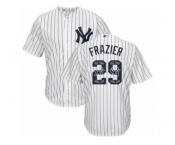 New York Yankees #29 Todd Frazier Authentic White Team Logo Fashion MLB Jersey New York Yankees #29 Todd Frazier Authentic White Team Logo Fashion MLB Jersey