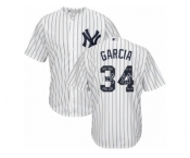 New York Yankees #34 Jamie Garcia Authentic White Team Logo Fashion MLB Jersey New York Yankees #34 Jamie Garcia Authentic White Team Logo Fashion MLB Jersey