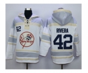 New York Yankees #42 Mariano Rivera White Sawyer Hooded Sweatshirt MLB Hoodie New York Yankees #42 Mariano Rivera White Sawyer Hooded Sweatshirt MLB Hoodie
