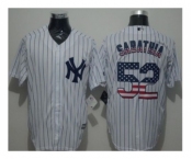 New York Yankees #52 C.C. Sabathia White Strip USA Flag Fashion Stitched Baseball Jersey New York Yankees #52 C.C. Sabathia White Strip USA Flag Fashion Stitched Baseball Jersey