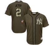 mlb jerseys new york yankees #2 derek jeter green salute to service