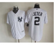 mlb jerseys new york yankees #2 jeter white-1(black strip)