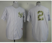 mlb jerseys new york yankees #2 jeter white[number camo][black strip]