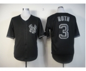 mlb jerseys new york yankees #3 ruth black[fashion]