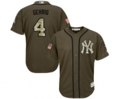 mlb jerseys new york yankees #4 lou gehrig green salute to service