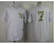 mlb jerseys new york yankees #7 mantle white[number camo][black strip]