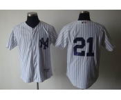 mlb new york yankees #21 white[black stripe]