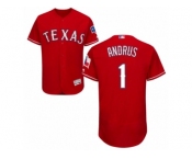 Men's Majestic Texas Rangers #1 Elvis Andrus Red Flexbase Authentic Collection MLB Jersey