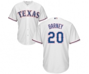 Men's Majestic Texas Rangers #20 Darwin Barney Replica White Home Cool Base MLB Jersey