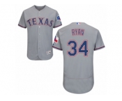 Men's Majestic Texas Rangers #34 Nolan Ryan Grey Flexbase Authentic Collection MLB Jersey