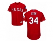 Men's Majestic Texas Rangers #34 Nolan Ryan Red Flexbase Authentic Collection MLB Jersey