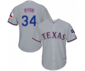 Men's Majestic Texas Rangers #34 Nolan Ryan Replica Grey Road Cool Base MLB Jersey