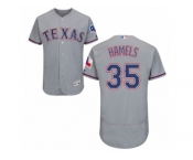 Men's Majestic Texas Rangers #35 Cole Hamels Grey Flexbase Authentic Collection MLB Jersey