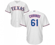Men's Majestic Texas Rangers #61 Robinson Chirinos Replica White Home Cool Base MLB Jersey Men's Majestic Texas Rangers #61 Robinson Chirinos Replica White Home Cool Base MLB Jersey