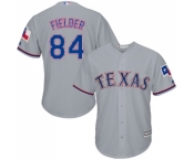 Men's Majestic Texas Rangers #84 Prince Fielder Replica Grey Road Cool Base MLB Jersey Men's Majestic Texas Rangers #84 Prince Fielder Replica Grey Road Cool Base MLB Jersey
