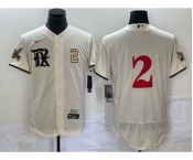 Men's Texas Rangers #2 Marcus Semien Number Cream 2023 City Connect Flex Base Stitched Jersey 1