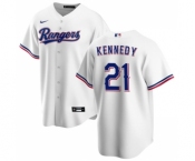 Men's Texas Rangers #21 Ian Kennedy White Cool Base Stitched Baseball Jersey