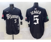 Men's Texas Rangers #5 Corey Seager Black Mexico 2025 Vapor Premier Limited Stitched Baseball JerseyMen's Texas Rangers #5 Corey Seager Black Mexico 2025 V