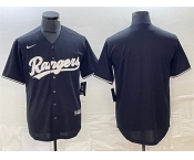 Men's Texas Rangers Blank Black Cool Base Stitched Baseball Jersey