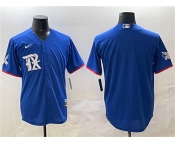 Men's Texas Rangers Blank Royal City Connect Stitched Baseball Jersey