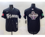 Men's Texas Rangers Team Big Logo Black Mexico 2025 Vapor Premier Limited Stitched Baseball Jerseys