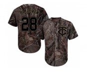 Men Minnesota Twins #28 Bert Blyleven Camo Realtree Collection Cool Base Stitched MLB Jersey