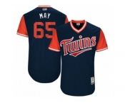 Men's 2017 Little League World Series Twins #65 Trevor May May Navy Jersey