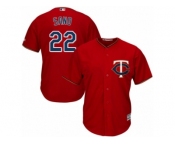 Men's Majestic Minnesota Twins #22 Miguel Sano Authentic Scarlet Alternate Cool Base MLB Jersey