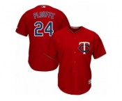 Men's Majestic Minnesota Twins #24 Trevor Plouffe Authentic Scarlet Alternate Cool Base MLB Jersey