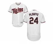 Men's Majestic Minnesota Twins #24 Trevor Plouffe White Flexbase Authentic Collection MLB Jersey