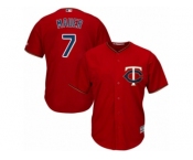 Men's Majestic Minnesota Twins #7 Joe Mauer Replica Scarlet Alternate Cool Base MLB Jersey