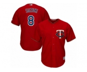 Men's Majestic Minnesota Twins #8 Kurt Suzuki Replica Scarlet Alternate Cool Base MLB Jersey
