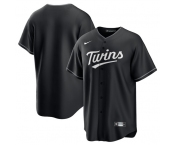 Men's Minnesota Twins Blank Black Lights Out Limited Stitched Baseball Jersey