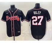 Men's Atlanta Braves #27 Austin Riley 2026 Fashion Replica Black Out Stitched Baseball Jersey