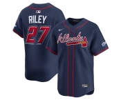 Men's Atlanta Braves #27 Austin Riley Navy 2025 Speedway Classic Alternate Limited Stitched Baseball Jersey