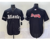 Men's Atlanta Braves Black Team Big Logo Gothic South x Outkast Edition Vapor Limited Stitched Baseball Jersey
