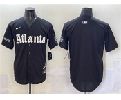 Men's Atlanta Braves Blank Black Gothic South x Outkast Edition Vapor Limited Stitched Baseball Jersey