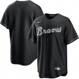 Men's Atlanta Braves Blank Black Lights Out Limited Stitched Baseball Jersey