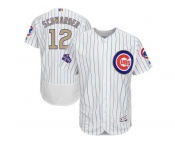 Chicago Cubs #12 Kyle Schwarber White 2017 Gold Program Flexbase Stitched MLB Jersey Chicago Cubs #12 Kyle Schwarber White 2017 Gold Program Flexbase Stitched MLB Jersey