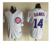 Chicago Cubs #14 Ernie Banks White Strip New Cool Base Stitched Baseball Jersey Chicago Cubs #14 Ernie Banks White Strip New Cool Base Stitched Baseball Jersey