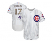 Chicago Cubs #17 Kris Bryant White 2017 Gold Program Flexbase Stitched MLB Jersey Chicago Cubs #17 Kris Bryant White 2017 Gold Program Flexbase Stitched MLB Jersey