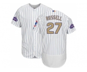 Chicago Cubs #27 Addison Russell White(Blue Strip) Flexbase Authentic 2017 Gold Program Stitched MLB Jerseyy Chicago Cubs #27 Addison Russell White(Blue Strip) Flexbase Authentic 2017 Gold Program Stitched MLB Jerseyy