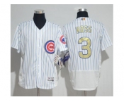 Chicago Cubs #3 David Ross White(Blue Strip) Flexbase Authentic 2017 Gold Program Stitched MLB Jersey Chicago Cubs #3 David Ross White(Blue Strip) Flexbase Authentic 2017 Gold Program Stitched MLB Jersey