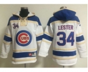 Chicago Cubs #34 Jon Lester White Sawyer Hooded Sweatshirt Baseball Hoodie Chicago Cubs #34 Jon Lester White Sawyer Hooded Sweatshirt Baseball Hoodie