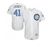 Chicago Cubs #41 John Lackey White(Blue Strip) Flexbase Authentic Collection 2016 Father's Day Stitched Baseball Jersey