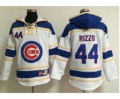Chicago Cubs #44 Anthony Rizzo White Sawyer Hooded Sweatshirt Baseball Hoodie Chicago Cubs #44 Anthony Rizzo White Sawyer Hooded Sweatshirt Baseball Hoodie